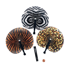 Safari Print Paper Fans (24 total safari fans in 2 bags) 35?› each