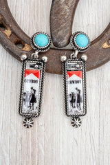 TIPI Cowboy Lighter Silvertone Earrings