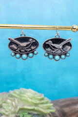 TIPI Turquoise Roadrunner Ridge Silvertone Earrings