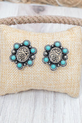 TIPI Turquoise Ranchland Rose Two-Tone Earrings