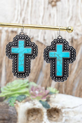 TIPI Turquoise Stoneflare Faith Silvertone Earrings