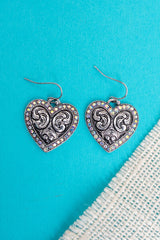 TIPI Iridescent Harlow Heart Silvertone Earrings