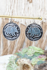TIPI Mesa Roamer Silvertone Armadillo Earrings