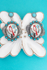TIPI Bloom & Feathers Silvertone Earrings