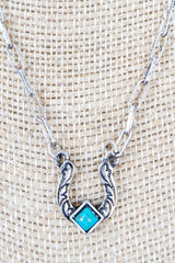 TIPI Turquoise Runway Rider Silvertone Necklace