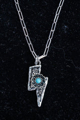 TIPI Turquoise Bolt Blossom Silvertone Necklace