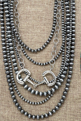 TIPI Ranch Refinement Silver Pearl Layered Necklace