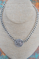 TIPI Homestead Horse Silvertone Necklace