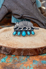 TIPI Turquoise Armadillo Alley Silvertone Ring