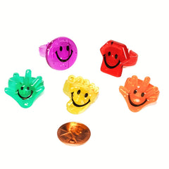 Smile Face Glitter Rings (96 total glitter rings in 2 bags) 10?› each