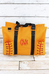 NGIL Softball Laces Utility Tote with Black Trim
