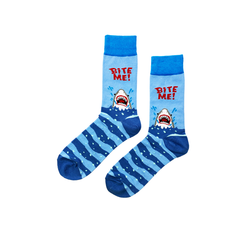 SHARK - BITE ME! Socks Fits All, 70% Cotton, 25% Spandex, 5% Elastic