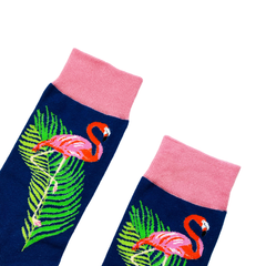 FLAMINGO LEAF Socks Fits All, 70% Cotton, 25% Spandex, 5% Elastic