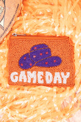 SALE! Viola Hat's Off Game Day Orange and Purple Seed Bead Coin Purse