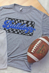 Checkered Bulldogs Royal Unisex Dri-Power Poly Tee