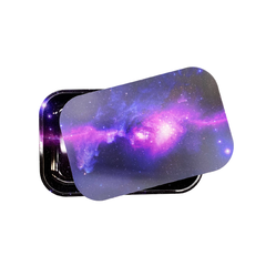 Galaxy Magnetic Lid Medium Metal Rolling Tray - Size - 7.5*11.5