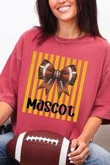 Personalized Yellow Gold Varsity Bow Comfort Colors Adult Ring-Spun Cotton Tee *Enter Mascot Name