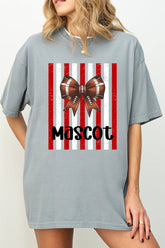 Personalized Red & White Varsity Bow Comfort Colors Adult Ring-Spun Cotton Tee *Enter Mascot Name