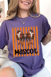 Personalized Orange Varsity Bow Comfort Colors Adult Ring-Spun Cotton Tee *Enter Mascot Name