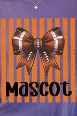 Personalized Orange Varsity Bow Comfort Colors Adult Ring-Spun Cotton Tee *Enter Mascot Name