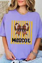 Personalized Yellow Gold Varsity Bow Comfort Colors Adult Ring-Spun Cotton Tee *Enter Mascot Name