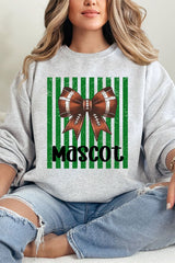 Personalized Green Varsity Bow Heavy Blend Crew Sweatshirt *Enter Mascot Name