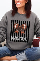 Personalized Black Varsity Bow Heavy Blend Crew Sweatshirt *Enter Mascot Name