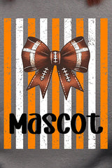 Personalized Fiery Orange & White Varsity Bow Heavy Blend Crew Sweatshirt *Enter Mascot Name