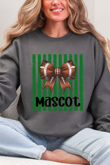 Personalized Green Varsity Bow Heavy Blend Crew Sweatshirt *Enter Mascot Name