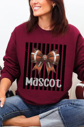 Personalized Black Varsity Bow Heavy Blend Crew Sweatshirt *Enter Mascot Name