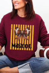 Personalized Yellow Gold Varsity Bow Heavy Blend Crew Sweatshirt *Enter Mascot Name