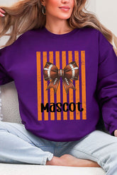 Personalized Orange Varsity Bow Heavy Blend Crew Sweatshirt *Enter Mascot Name