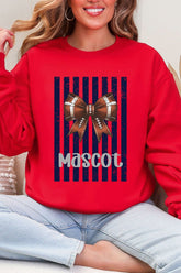 Personalized Navy Varsity Bow Heavy Blend Crew Sweatshirt *Enter Mascot Name