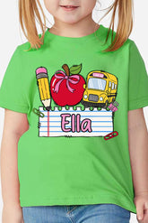 Toddler Personalized Back-to-School Name Tag Girl Fine Jersey Tee *Enter Kid's Name