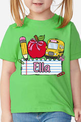 Toddler Personalized Back-to-School Name Tag Girl Fine Jersey Tee *Enter Kid's Name