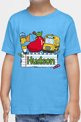 Toddler Personalized Back-to-School Name Tag Boy Fine Jersey Tee *Enter Kid's Name