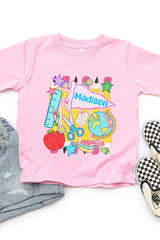 Toddler Personalized School Day Sketches Fine Jersey Tee *Enter Kid's Name