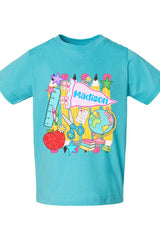 Toddler Personalized School Day Sketches Fine Jersey Tee *Enter Kid's Name