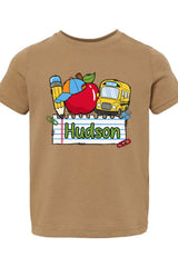 Toddler Personalized Back-to-School Name Tag Boy Fine Jersey Tee *Enter Kid's Name