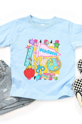 Toddler Personalized School Day Sketches Fine Jersey Tee *Enter Kid's Name
