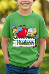 Youth Personalized Back-to-School Name Tag Boy Short Sleeve Relaxed Fit T-Shirt *Enter Kid's Name