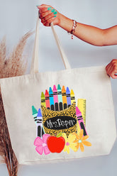 Personalized Teaching In Full Color Canvas Jumbo Tote *Enter Your Name