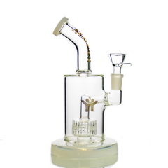 8" Water Pipe Metrix Shower with 14mm Male Bowl Happy Fumes Glass