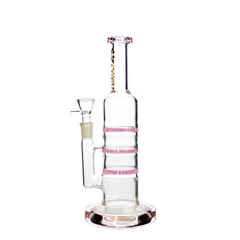 10" Tripple Honeycomb Water Pipe Happy Fumes Brand Glass