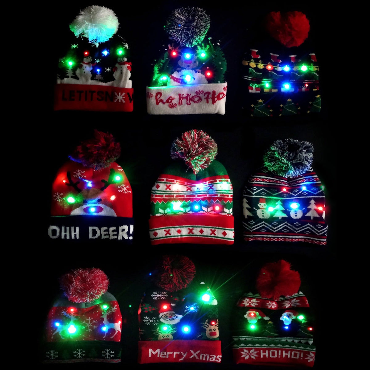Kids Led Christmas Beanie Hat