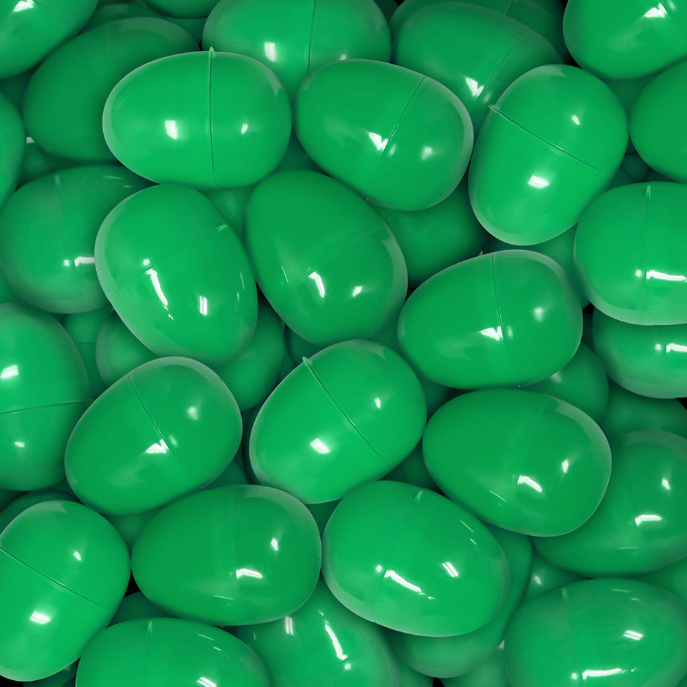 Empty Plastic Easter Eggs - Green 2-1/3" (1000 PACK)