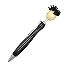 Ballpoint Pen With Smiling Puppet Head On Push Button
