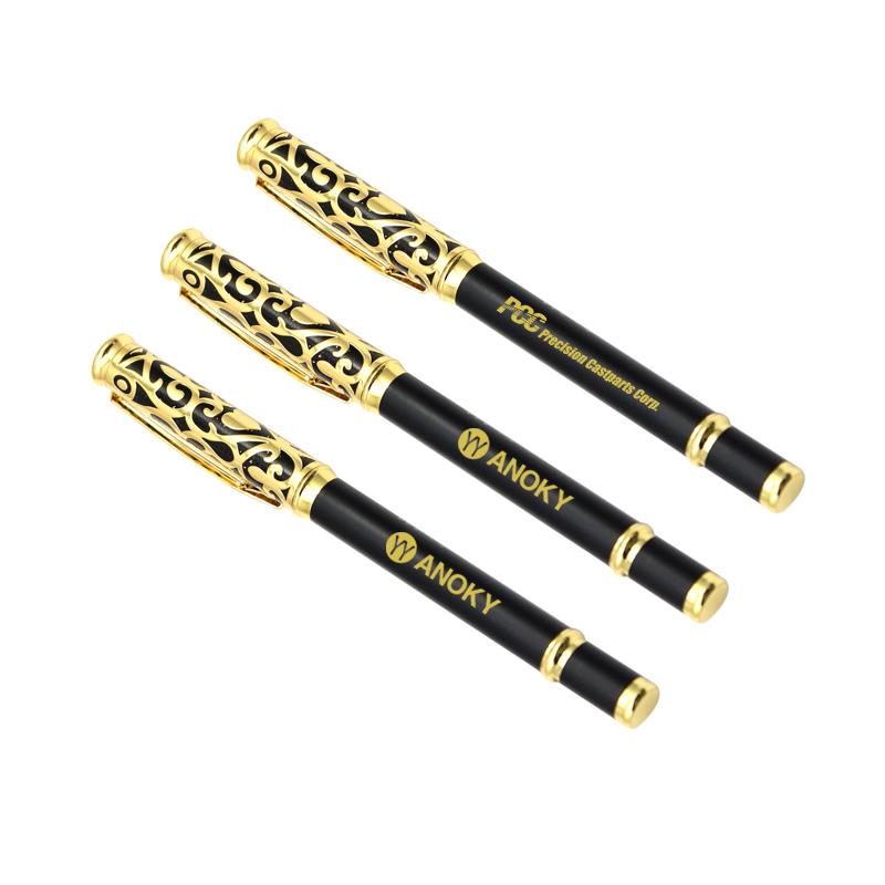 Metal Business Pen With Black And Gold Cap