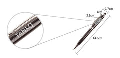 Metal Twist-Type Ballpoint Pen With Thick Silver Strip