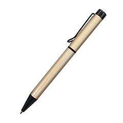 Twist-Type Stainless Steel Ballpoint Pen With Wire Clip